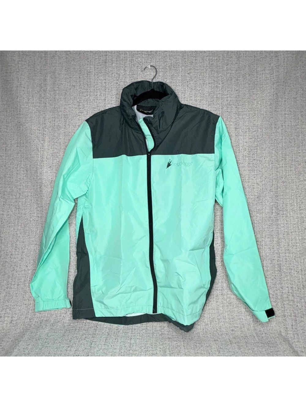 Frogg Toggs Waterproof Rain Jacket S/M Mint Green Black Packable Outdoor